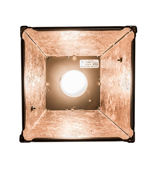 Meyda Lighting Quail Hunter With Dog 8"Sq Timeless Bronze Pendant Light With Silver Mica Shade Glass