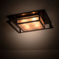 Meyda Lighting Quezon 24"Sq 4-Light Timeless Bronze Flush Mount Light With Silver Mica Shade Glass