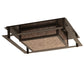 Meyda Lighting Quezon 24"Sq 4-Light Timeless Bronze Flush Mount Light With Silver Mica Shade Glass