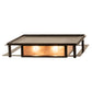 Meyda Lighting Quezon 24"Sq 4-Light Timeless Bronze Flush Mount Light With Silver Mica Shade Glass