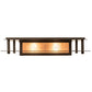Meyda Lighting Quezon 24"Sq 4-Light Timeless Bronze Flush Mount Light With Silver Mica Shade Glass