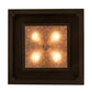 Meyda Lighting Quezon 24"Sq 4-Light Timeless Bronze Flush Mount Light With Silver Mica Shade Glass