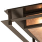 Meyda Lighting Quezon 24"Sq 4-Light Timeless Bronze Flush Mount Light With Silver Mica Shade Glass