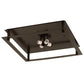 Meyda Lighting Quezon 24"Sq 4-Light Timeless Bronze Flush Mount Light With Silver Mica Shade Glass