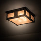 Meyda Lighting Quezon 34" 4-Light Timeless Bronze Flush Mount Light With Silver Mica Shade Glass