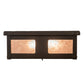 Meyda Lighting Quezon 34" 4-Light Timeless Bronze Flush Mount Light With Silver Mica Shade Glass