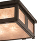 Meyda Lighting Quezon 34" 4-Light Timeless Bronze Flush Mount Light With Silver Mica Shade Glass
