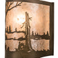 Meyda Lighting Quiet Pond 11" Antique Copper Wall Sconce With Silver Mica Shade Glass