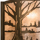 Meyda Lighting Quiet Pond 11" Antique Copper Wall Sconce With Silver Mica Shade Glass