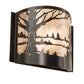 Meyda Lighting Quiet Pond 12" Timeless Bronze Wall Sconce With Silver Mica Shade Glass