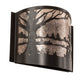 Meyda Lighting Quiet Pond 12" Timeless Bronze Wall Sconce With Silver Mica Shade Glass