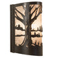 Meyda Lighting Quiet Pond 12" Timeless Bronze Wall Sconce With Silver Mica Shade Glass