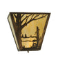 Meyda Lighting Quiet Pond 13" 2-Light Antique Copper Left Wall Sconce With Beige Art Shade Glass