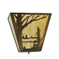 Meyda Lighting Quiet Pond 13" 2-Light Antique Copper Left Wall Sconce With Beige Art Shade Glass