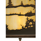 Meyda Lighting Quiet Pond 13" 2-Light Antique Copper Left Wall Sconce With Beige Art Shade Glass