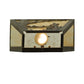 Meyda Lighting Quiet Pond 13" 2-Light Antique Copper Left Wall Sconce With Beige Art Shade Glass