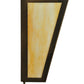 Meyda Lighting Quiet Pond 13" 2-Light Antique Copper Right Wall Sconce With Beige Art Shade Glass