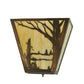 Meyda Lighting Quiet Pond 13" 2-Light Antique Copper Right Wall Sconce With Beige Art Shade Glass