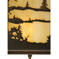 Meyda Lighting Quiet Pond 13" 2-Light Antique Copper Right Wall Sconce With Beige Art Shade Glass