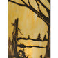 Meyda Lighting Quiet Pond 13" 2-Light Antique Copper Right Wall Sconce With Beige Art Shade Glass