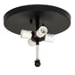 Meyda Lighting Quiet Pond 22" 4-Light Textured Black Flush Mount Light With Silver Mica Shade Glass
