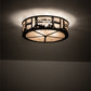 Meyda Lighting Quiet Pond 22" 4-Light Textured Black Flush Mount Light With Silver Mica Shade Glass