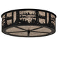 Meyda Lighting Quiet Pond 22" 4-Light Textured Black Flush Mount Light With Silver Mica Shade Glass