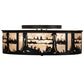 Meyda Lighting Quiet Pond 22" 4-Light Textured Black Flush Mount Light With Silver Mica Shade Glass