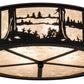 Meyda Lighting Quiet Pond 22" 4-Light Textured Black Flush Mount Light With Silver Mica Shade Glass