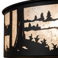 Meyda Lighting Quiet Pond 22" 4-Light Textured Black Flush Mount Light With Silver Mica Shade Glass