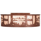 Meyda Lighting Quiet Pond 22" 7-Light Rust Flush Mount Light With Silver Mica Shade Glass