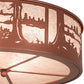 Meyda Lighting Quiet Pond 22" 7-Light Rust Flush Mount Light With Silver Mica Shade Glass