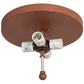 Meyda Lighting Quiet Pond 22" 7-Light Rust Flush Mount Light With Silver Mica Shade Glass