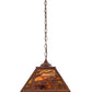 Meyda Lighting Quiet Pond 23" 2-Light Rust Pendant Light With Green & Brown Shade Glass