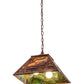 Meyda Lighting Quiet Pond 23" 2-Light Rust Pendant Light With Green & Brown Shade Glass