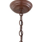 Meyda Lighting Quiet Pond 23" 2-Light Rust Pendant Light With Green & Brown Shade Glass