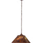 Meyda Lighting Quiet Pond 23" 2-Light Rust Pendant Light With Green & Brown Shade Glass