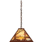 Meyda Lighting Quiet Pond 25" 3-Light Rust Pendant Light With Jade Purple Art Shade Glass