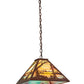 Meyda Lighting Quiet Pond 25" 3-Light Rust Pendant Light With Jade Purple Art Shade Glass
