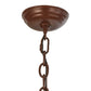Meyda Lighting Quiet Pond 25" 3-Light Rust Pendant Light With Jade Purple Art Shade Glass
