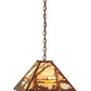 Meyda Lighting Quiet Pond 25" 3-Light Rust Pendant Light With Jade Purple Art Shade Glass