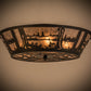 Meyda Lighting Quiet Pond 26223 22" 4-Light Textured Black Flush Mount Light With Silver Mica Shade Glass