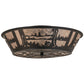 Meyda Lighting Quiet Pond 26223 22" 4-Light Textured Black Flush Mount Light With Silver Mica Shade Glass