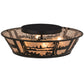 Meyda Lighting Quiet Pond 26223 22" 4-Light Textured Black Flush Mount Light With Silver Mica Shade Glass