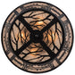 Meyda Lighting Quiet Pond 26223 22" 4-Light Textured Black Flush Mount Light With Silver Mica Shade Glass