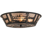 Meyda Lighting Quiet Pond 26223 22" 4-Light Textured Black Flush Mount Light With Silver Mica Shade Glass