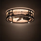 Meyda Lighting Quiet Pond 37" LED Cafe Noir Chandelier With Silver Mica Shade Glass and Fan