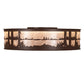 Meyda Lighting Quiet Pond 37" LED Cafe Noir Chandelier With Silver Mica Shade Glass and Fan