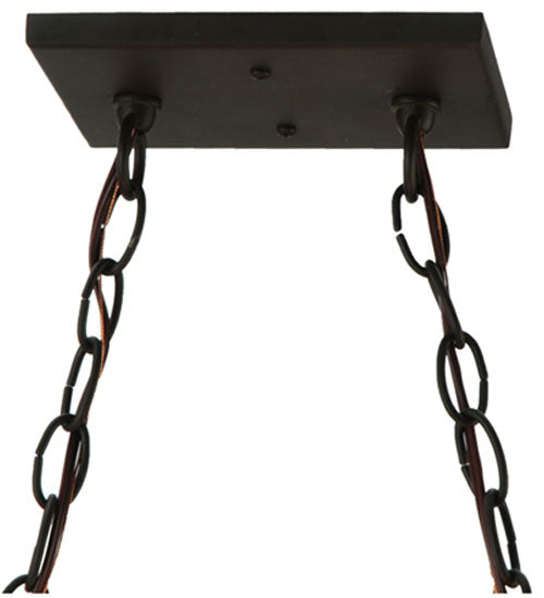 Meyda Lighting Quiet Pond 40" 6-Light Oil Rubbed Bronze Island Pendant Light With Beige Shade Glass