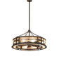 Meyda Lighting Quiet Pond 44" 8-Light Oil Rubbed Bronze Chandelier With Silver Mica Shade Glass and Fan